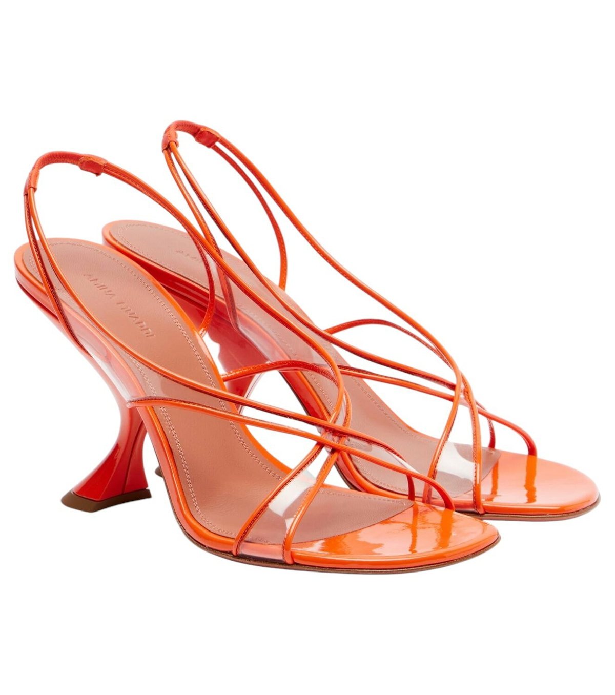 Amina Muaddi Agnese 95 patent leather sandals Amina Muaddi