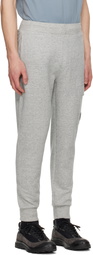 C.P. Company Gray Diagonal Raised Fleece Lens Sweatpants
