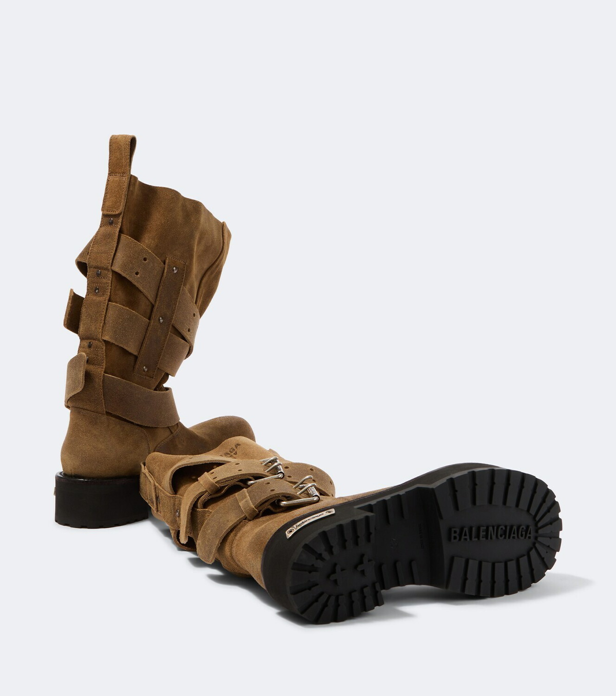 Balenciaga Venom suede biker boots