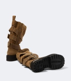 Balenciaga Venom suede biker boots