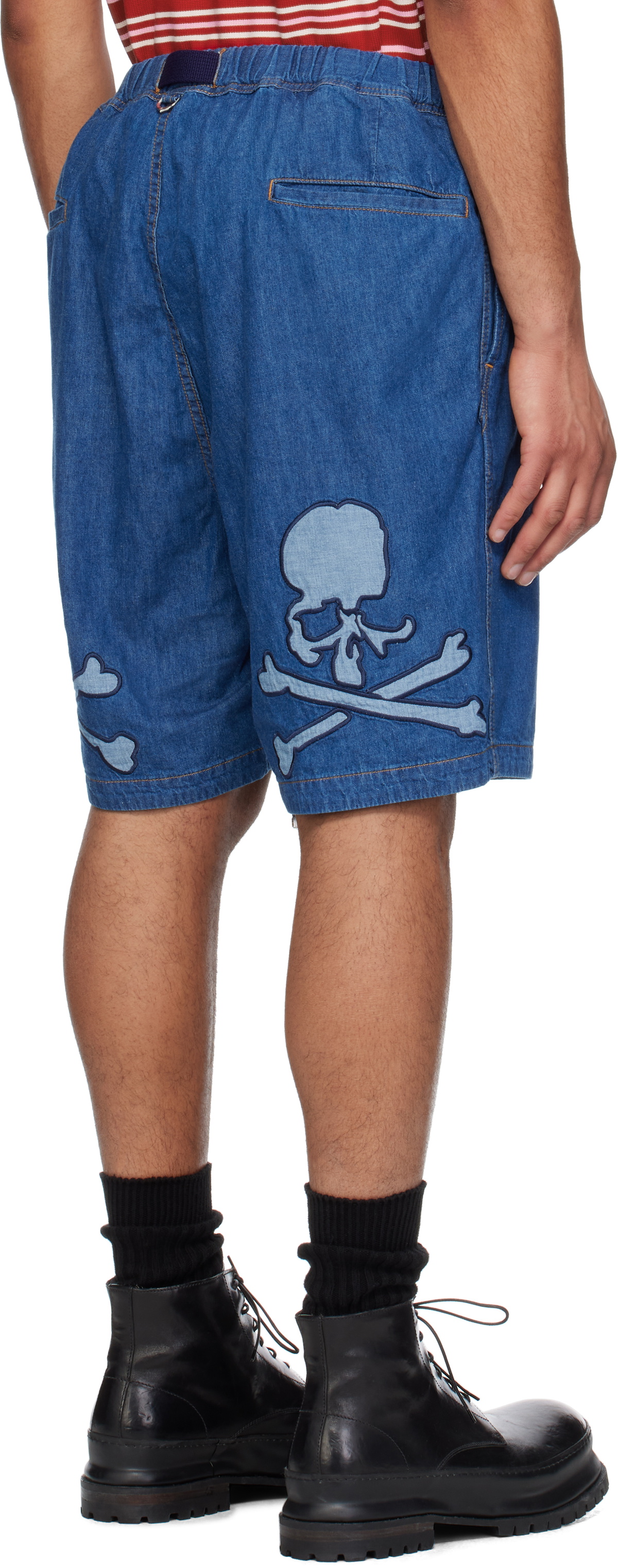 MASTERMIND WORLD Blue Belted Easy Denim Shorts