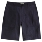Norse Projects Men's Lukas Relaxed Wave Dye Shorts in Dark Navy
