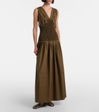 Khaite Jane snake-effect leather and suede ballet flats