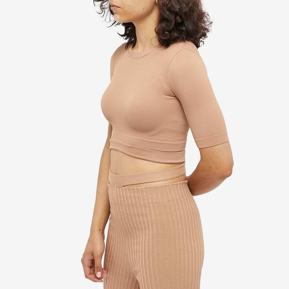 Andrea Adamo Women's ANDREĀDAMO Ribbed Jersey Cropped T-Shirt in Light Nude  Andrea Adamo