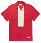 Wacko Maria - Camp-Collar Two-Tone Tencel and Cotton-Blend Twill Shirt - Red