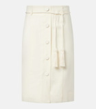 Posse Elspeth belted wool midi skirt