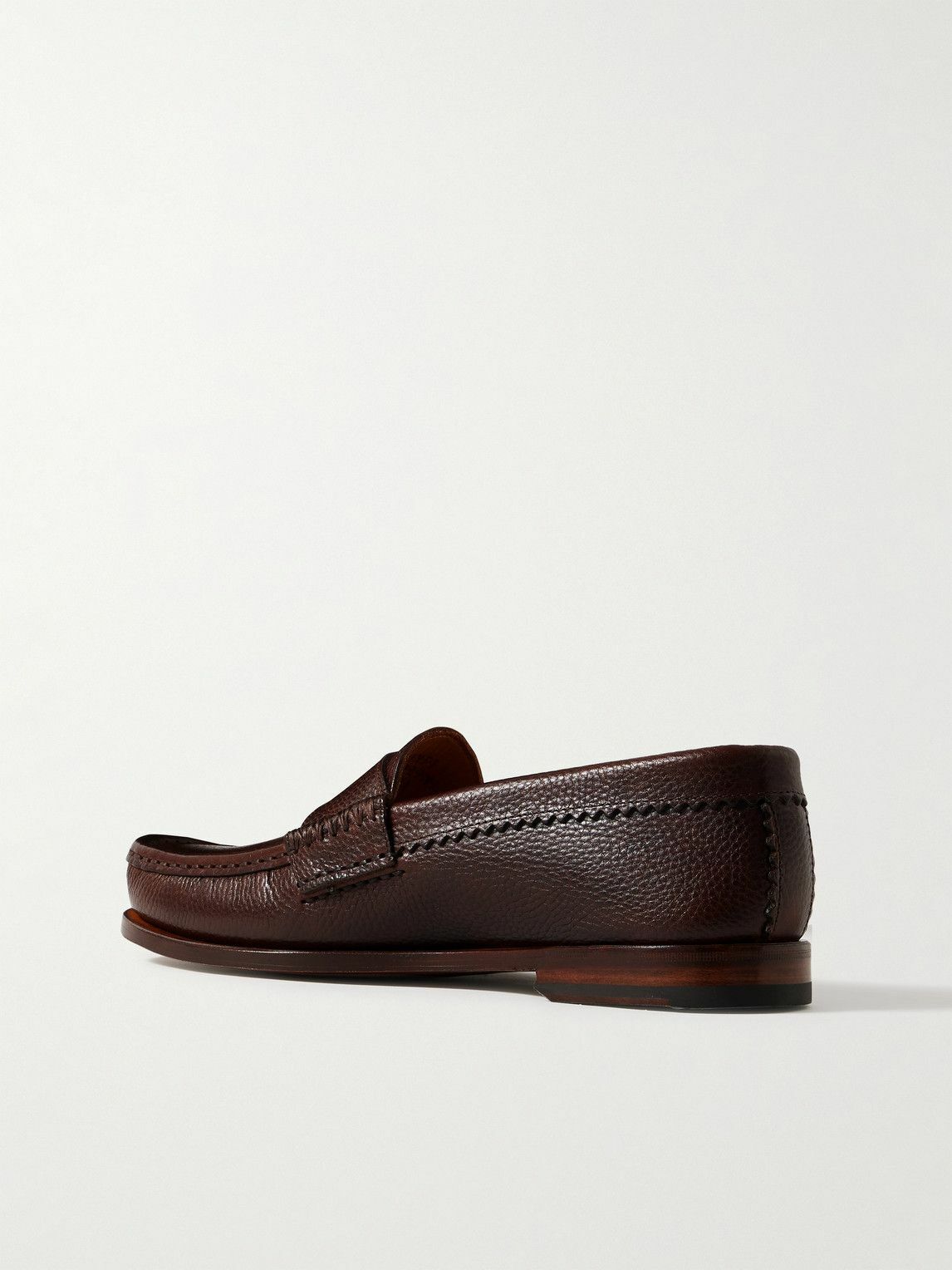 Yuketen - Rob's Pebble-Grain Leather Penny Loafers - Brown