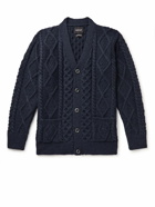 Howlin' - Blind Flowers Cable-Knit Wool Cardigan - Blue