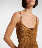 Jacques Wei Silk-trimmed lace maxi dress