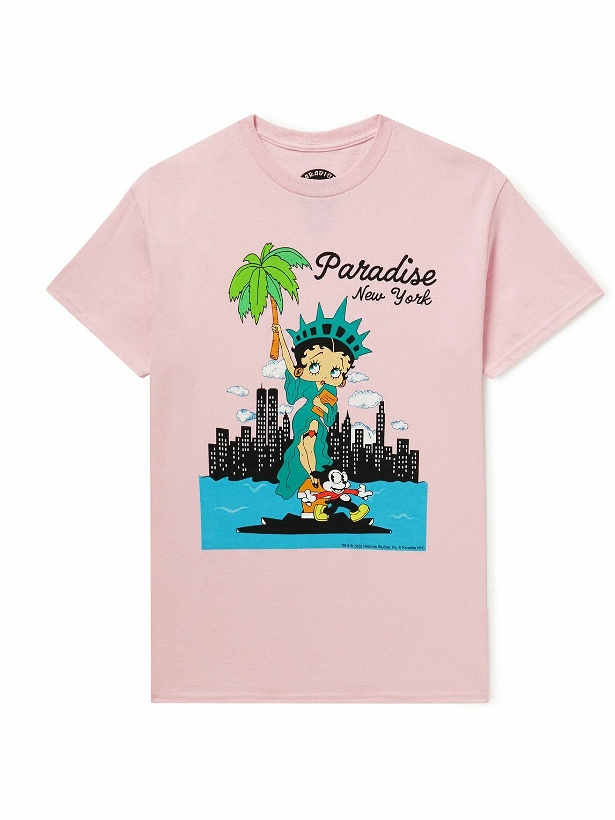 Photo: PARADISE - Liberty Palm Printed Cotton-Jersey T-Shirt - Pink