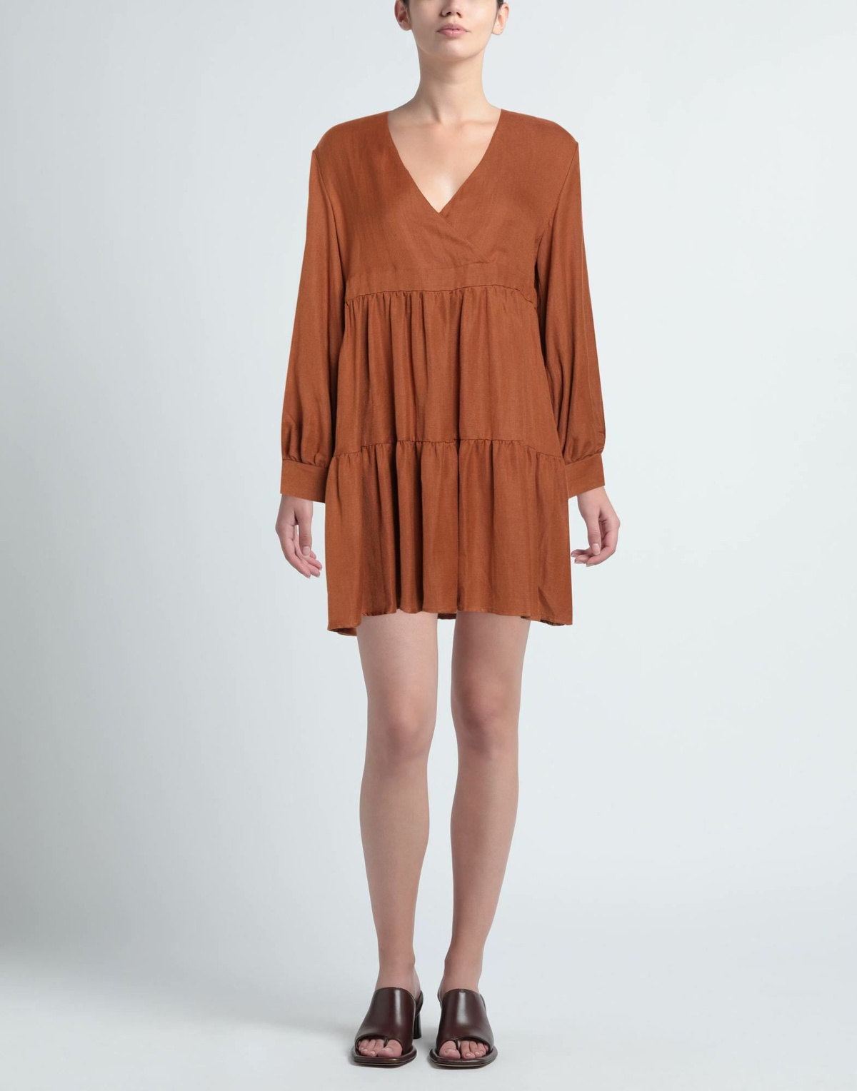 Manila Grace Womens Mini dress Tan