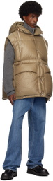 Jil Sander Brown Quilted Down Vest