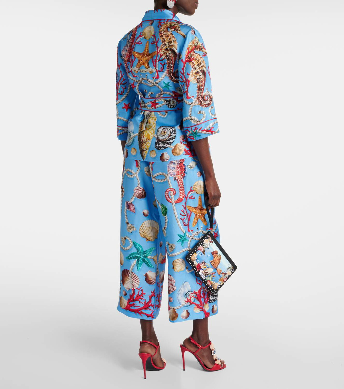 Dolce&Gabbana Capri printed silk beach cover-up