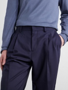 Mr P. - Wide-Leg Pleated Wool Suit Trousers - Blue