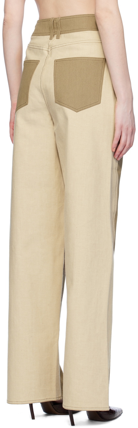 Elleme Khaki & Beige Reverse Jeans