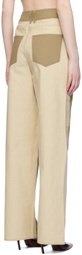 Elleme Khaki & Beige Reverse Jeans