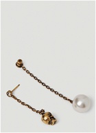 Pearly Skull Earrings in Gold