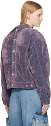 MSGM Purple Flocked Denim Jacket