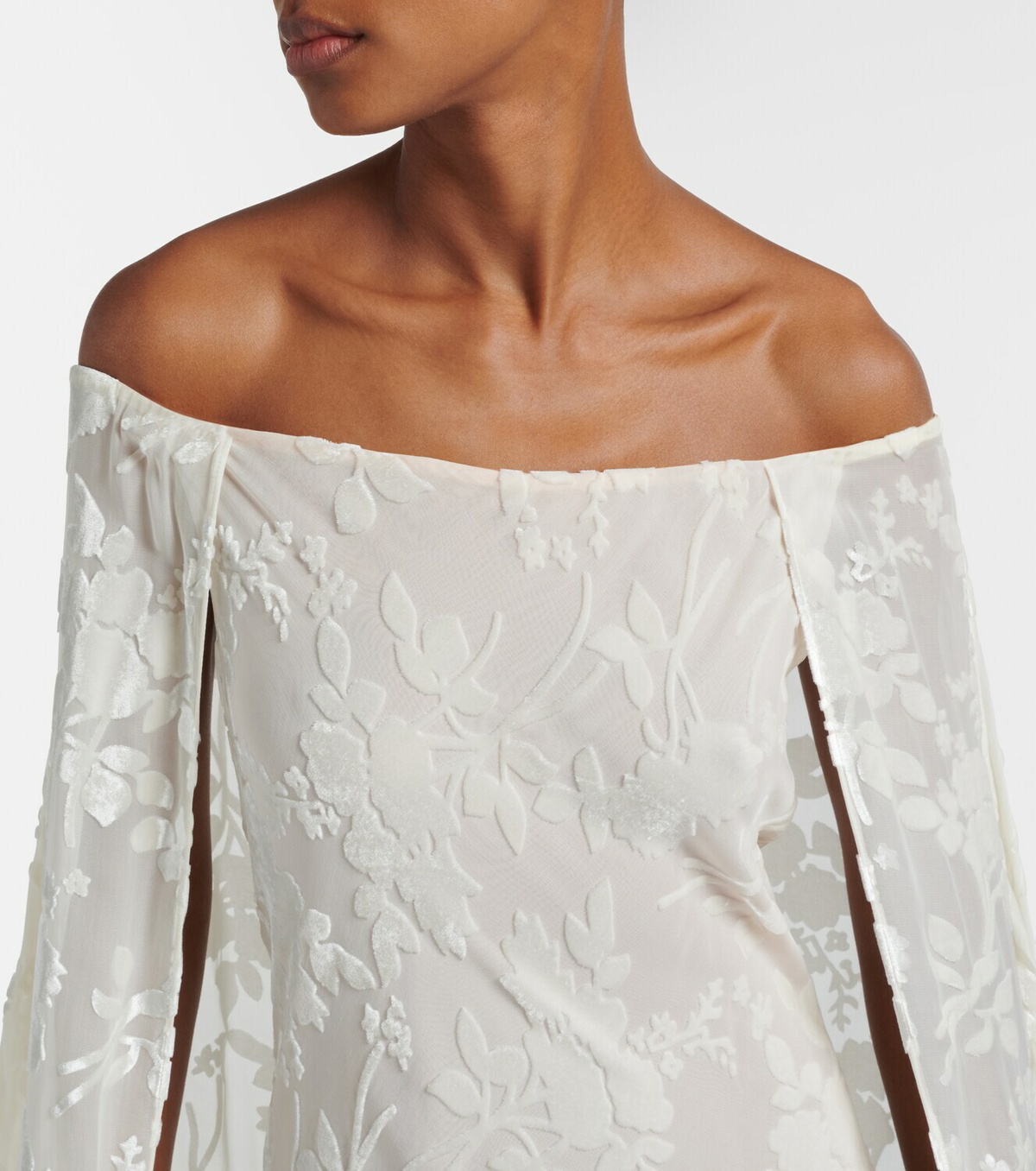 Rodarte Floral satin jacquard maxi skirt