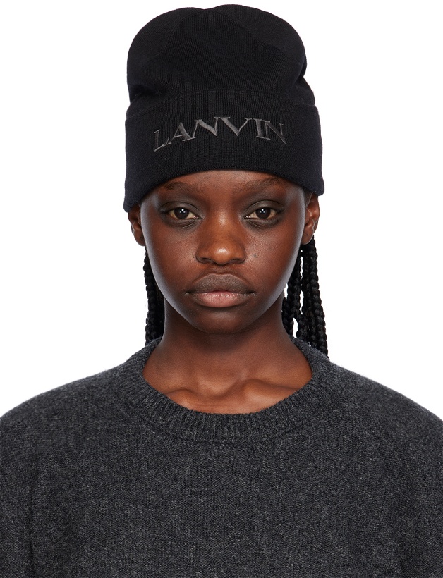 Photo: Lanvin Black Embroidered Beanie