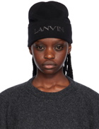 Lanvin Black Embroidered Beanie