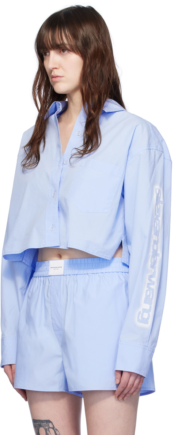 alexanderwang.t Blue Cropped Shirt