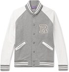 Ralph Lauren Purple Label - Logo-Appliquéd Cotton-Blend Jersey Bomber Jacket - Men - Gray