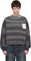 We11done Gray Paper Note Grunge Sweatshirt