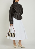 Jacquemus Le Blouson Ciro Belted Leather Jacket Dark Brown