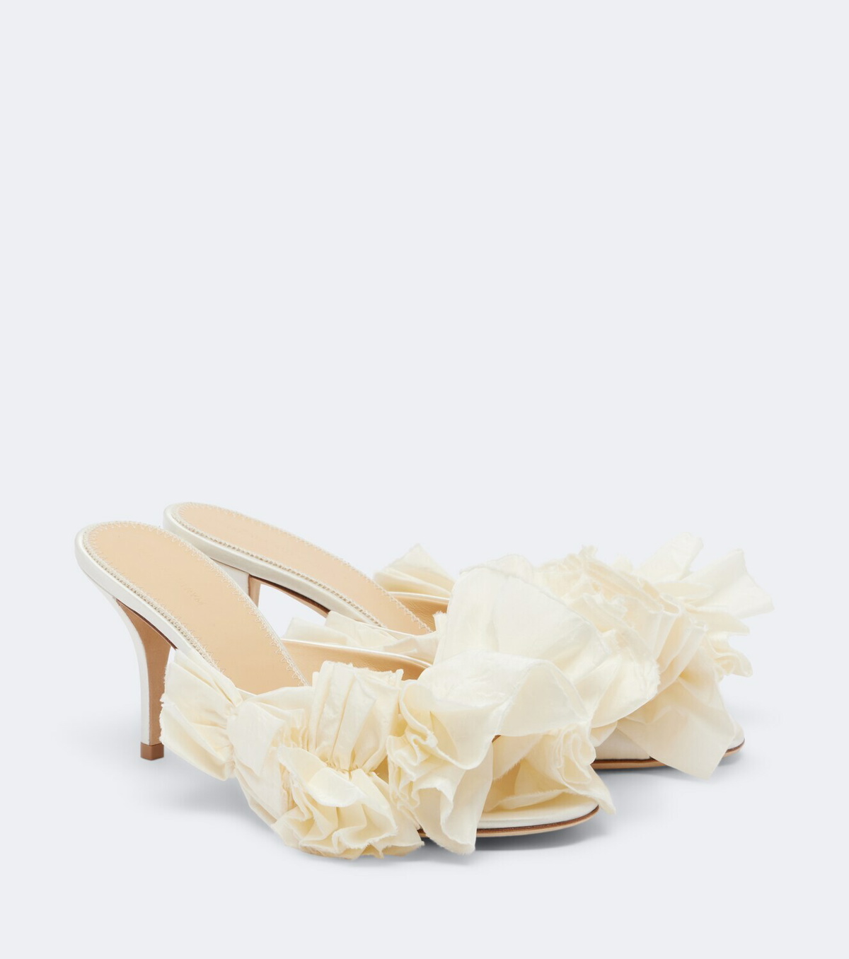 Magda Butrym Floral-appliqué satin mules