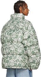 VETEMENTS Green Million Dollar Down Jacket
