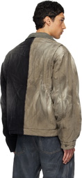 We11done Black & Beige 'Half and Half' Work Jacket