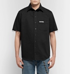 Vetements - Embroidered Distressed Denim Shirt - Men - Black