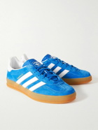 adidas Originals - Gazelle Indoor Leather-Trimmed Suede Sneakers - Blue