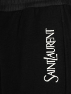 SAINT LAURENT - Large Logo Cotton Shorts