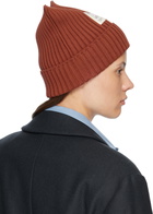 Acne Studios Red Ribbed Beanie