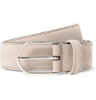 Canali - 3.5cm Beige Nubuck Belt - Men - Beige