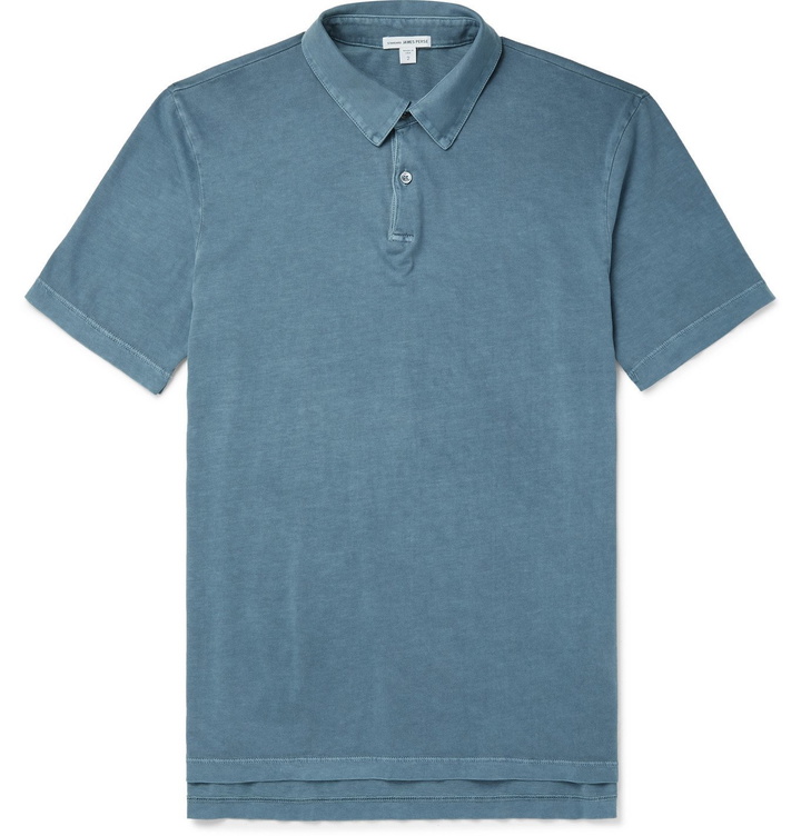 Photo: James Perse - Supima Cotton-Jersey Polo Shirt - Blue