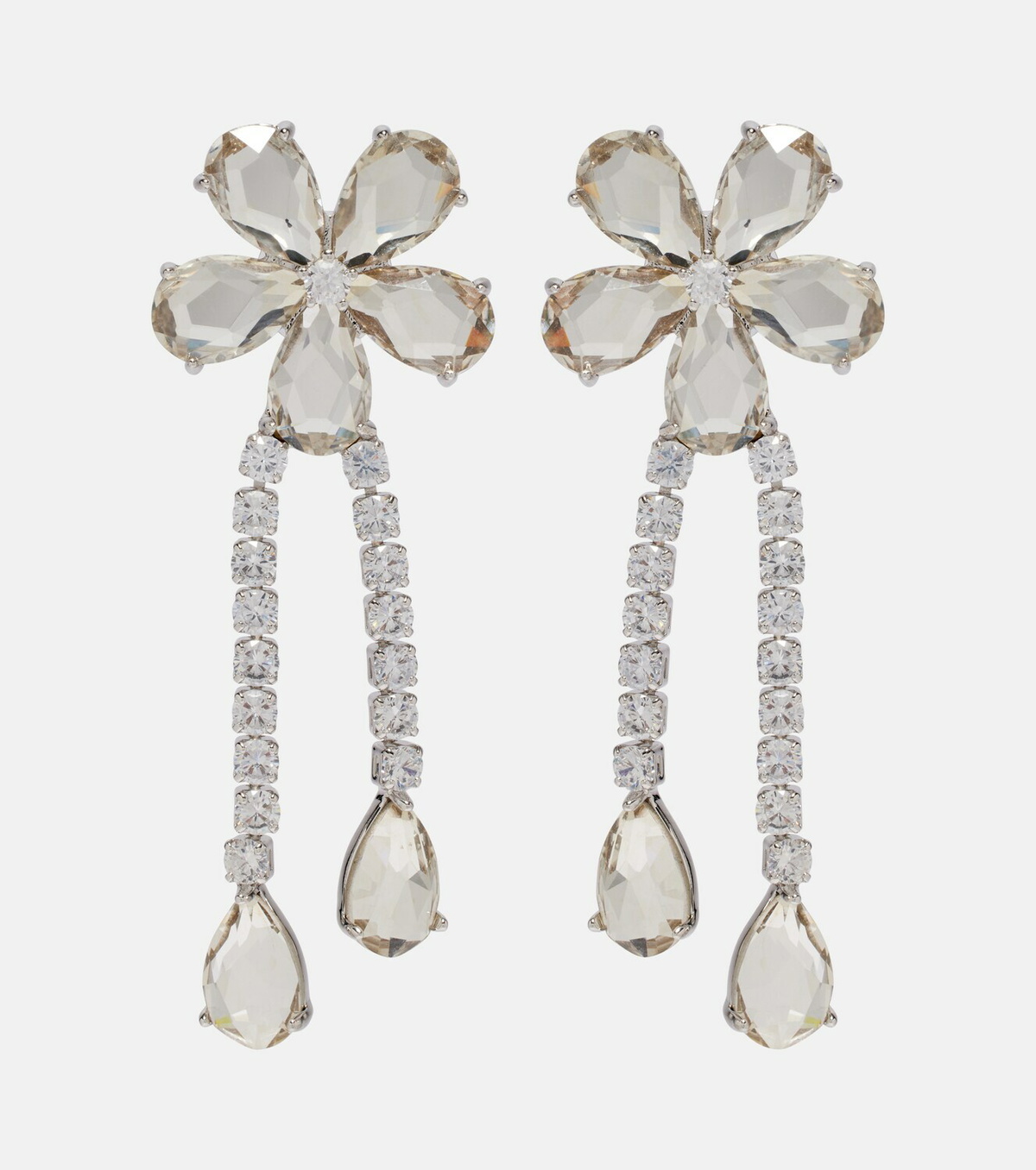 Self-Portrait Crystal-embellished drop earrings