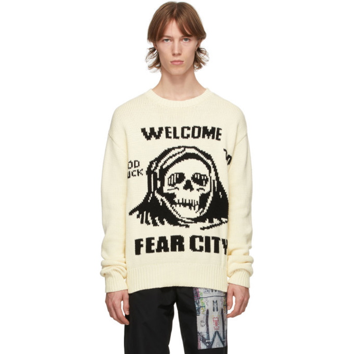 Photo: Mr. Saturday White Grim Fear City Sweater