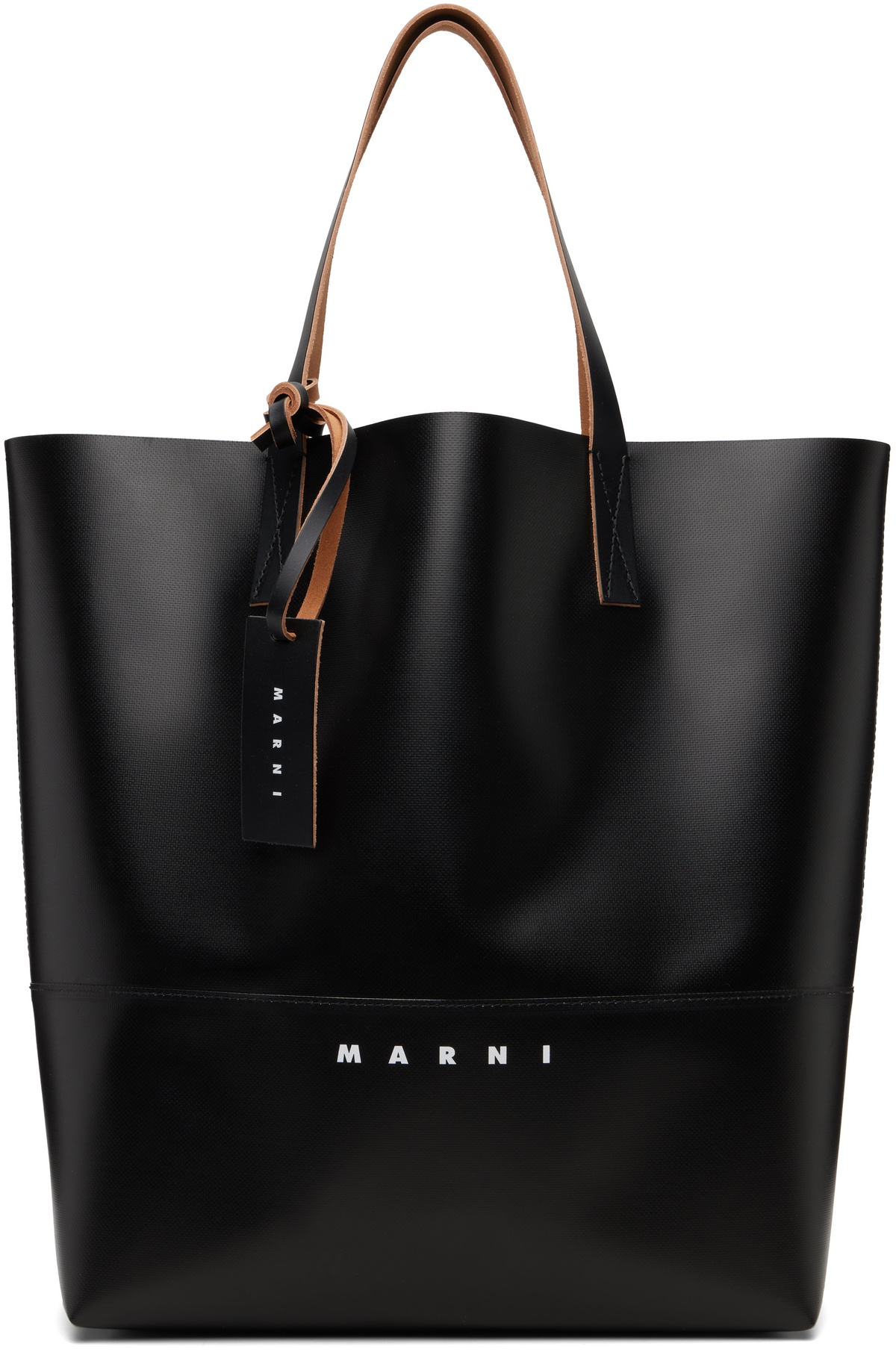 Marni Black 'Marni Tag' Open Shopper Tote