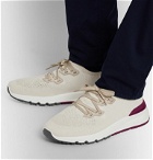 Brunello Cucinelli - Suede-Trimmed Stretch-Knit Sneakers - Neutrals