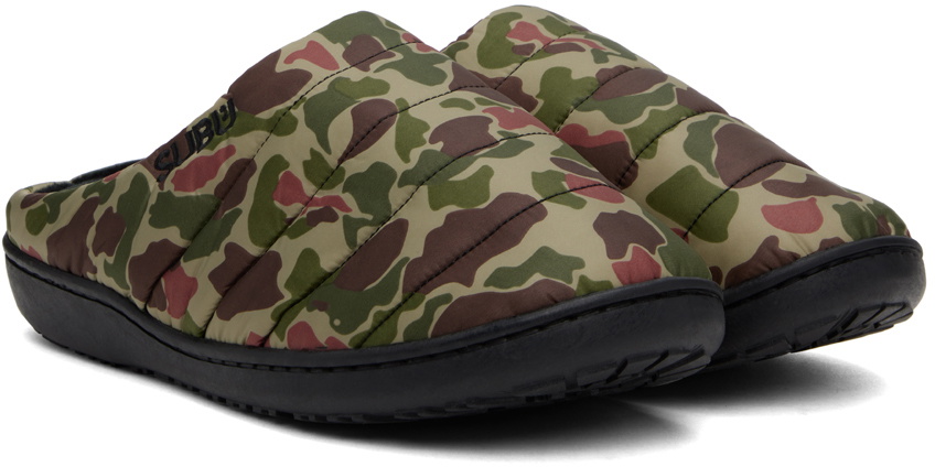 SUBU Khaki Quilted Camo Slippers