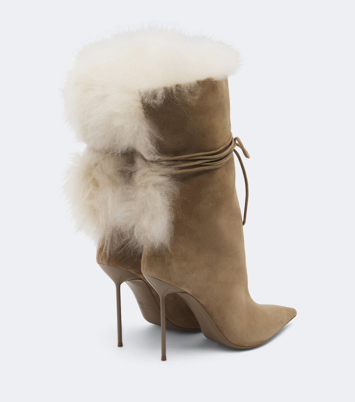 Paris Texas Lidia shearling-trimmed suede ankle boots