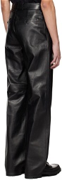Alexander McQueen Black Grained Leather Pants