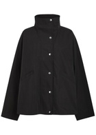 Toteme Funnel-neck Cotton-blend Poplin Jacket Black