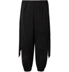 SAINT LAURENT - Wide-Leg Cropped Virgin Wool-Jacquard Trousers - Black