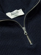 Valstar - Ribbed Cashmere Half-Zip Sweater - Blue