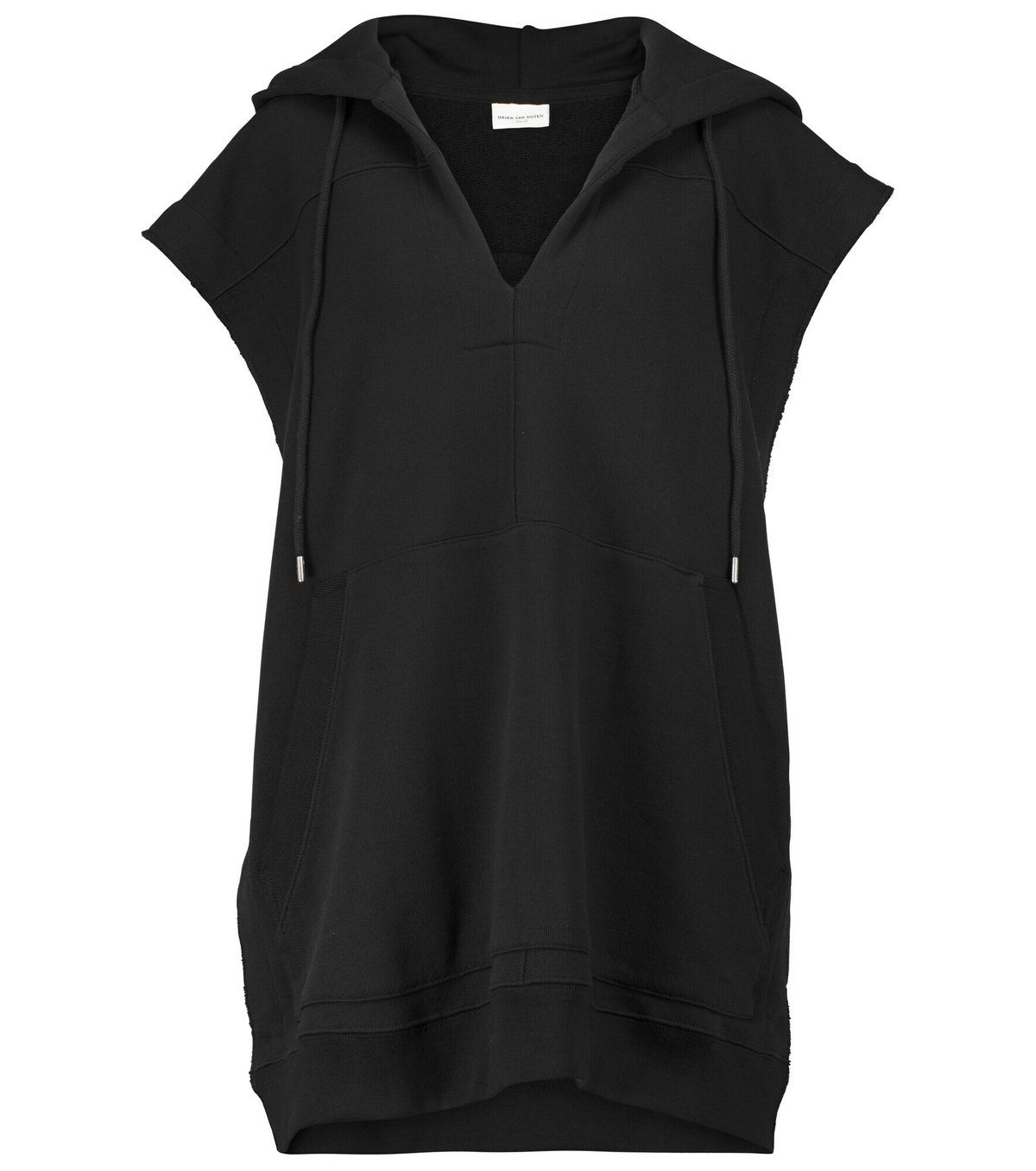 Dries Van Noten Longline cotton jersey hoodie Dries Van Noten