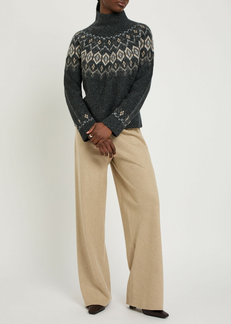 Vince Fair Isle Cashmere Jumper Grey